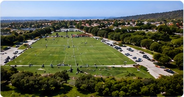 Aerial view of OUSC soccer fields and facilities